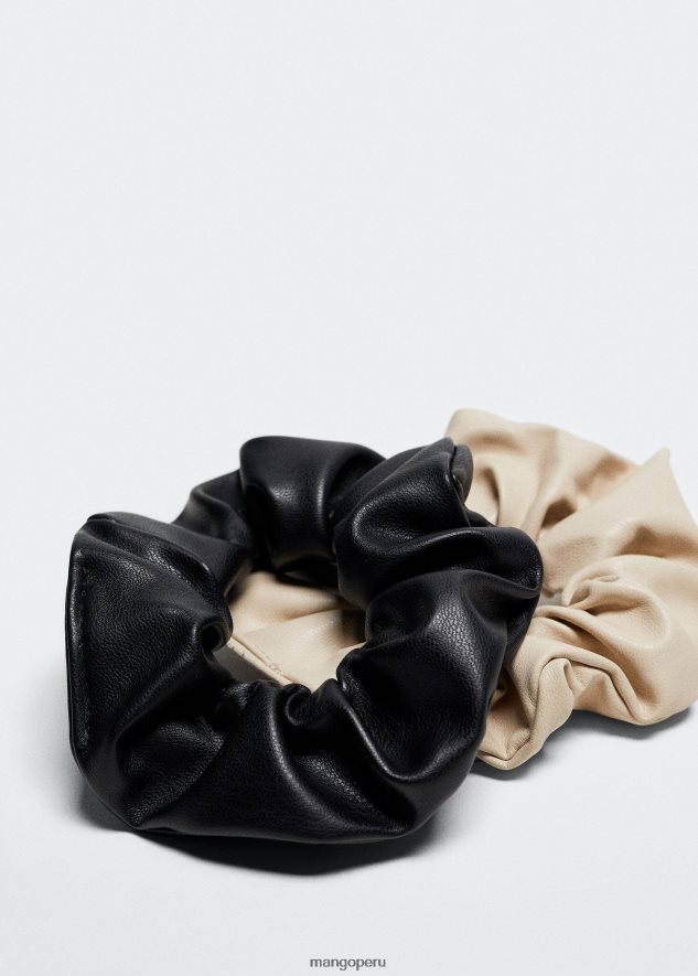 Paquete de 2 gomas para el pelo. negro Mango chicas accesorios TJF0T5541