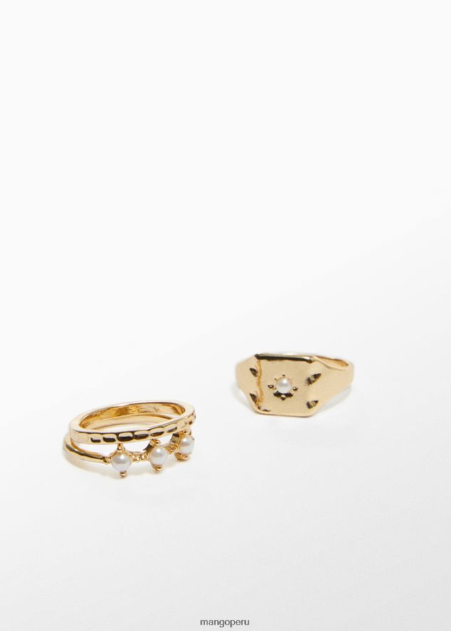 pack de 3 anillos combinados oro Mango chicas accesorios TJF0T5492