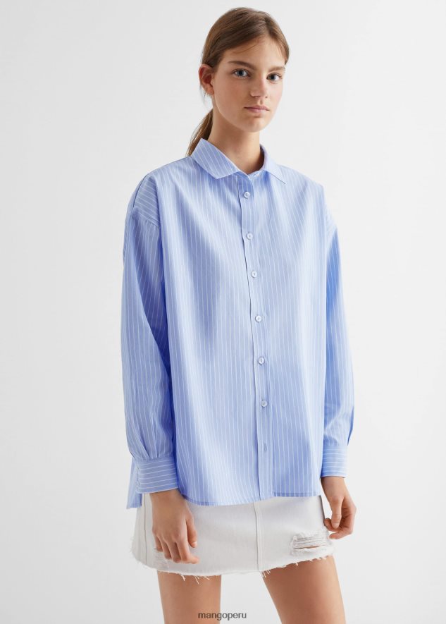 camisa de rayas cielo azul Mango chicas ropa TJF0T5049