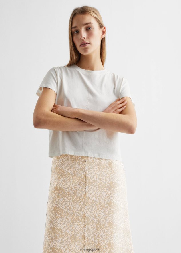 falda midi con botones beige Mango chicas ropa TJF0T5372