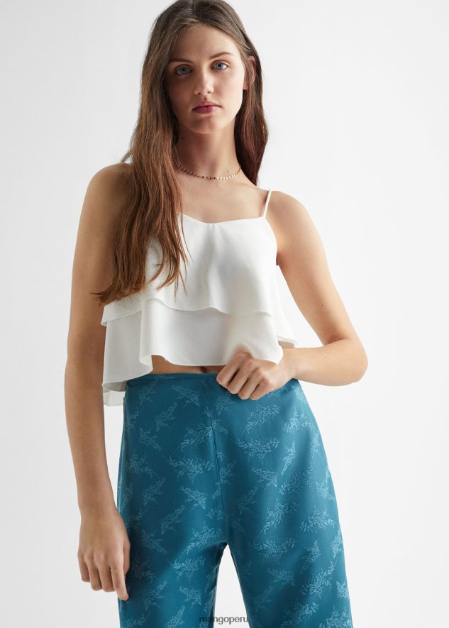 pantalones rectos con aberturas azul Mango chicas ropa TJF0T5353