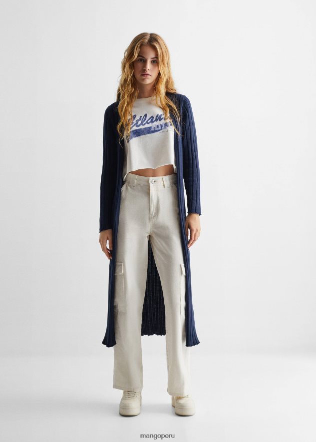 Cárdigan 100% algodón azul marino oscuro Mango chicas ropa TJF0T5270