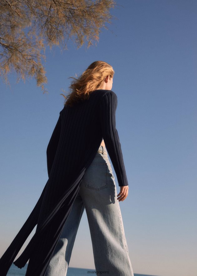 Cárdigan 100% algodón azul marino oscuro Mango chicas ropa TJF0T5270