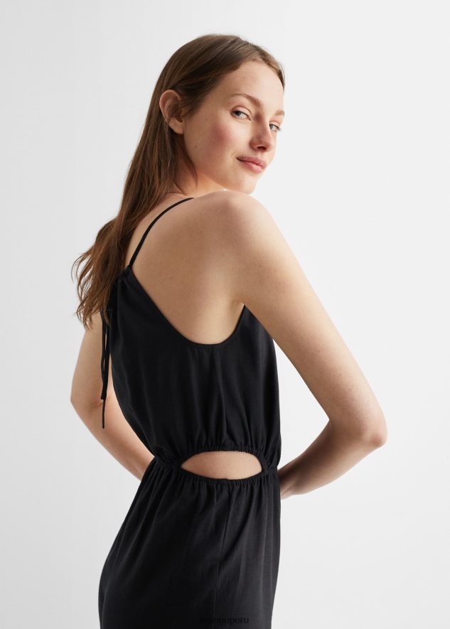mono largo con abertura negro Mango chicas ropa TJF0T5014