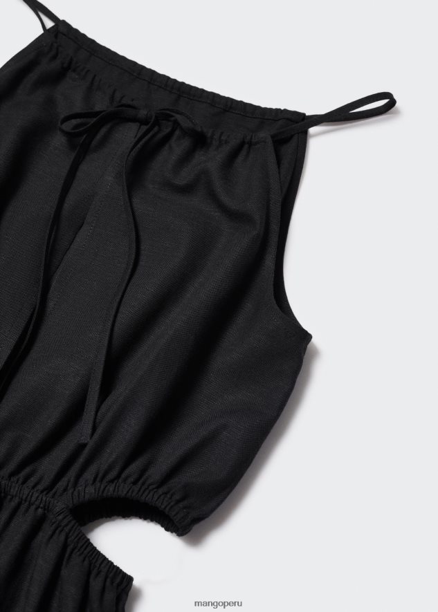 mono largo con abertura negro Mango chicas ropa TJF0T5014