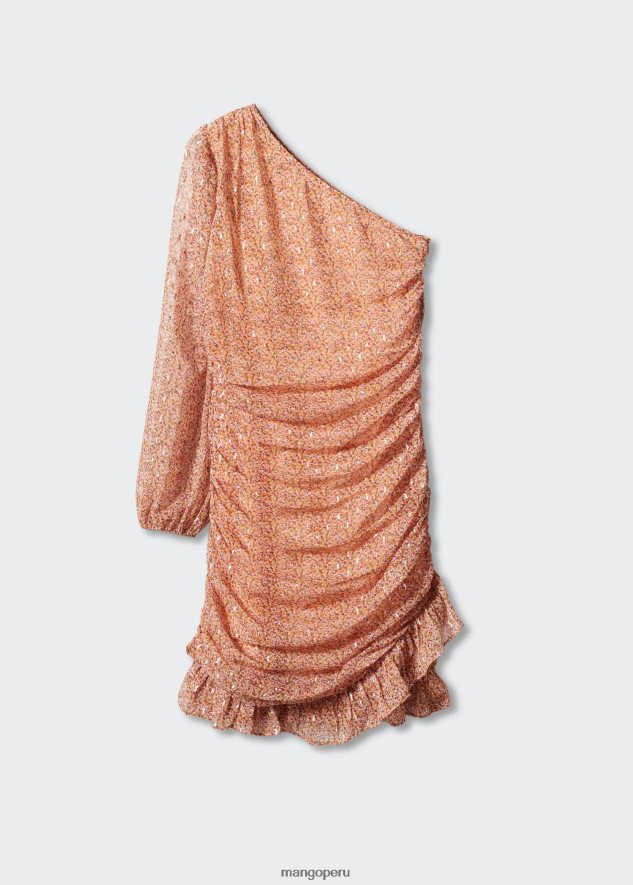 vestido asimétrico con volantes Rosa palido Mango chicas ropa TJF0T5039