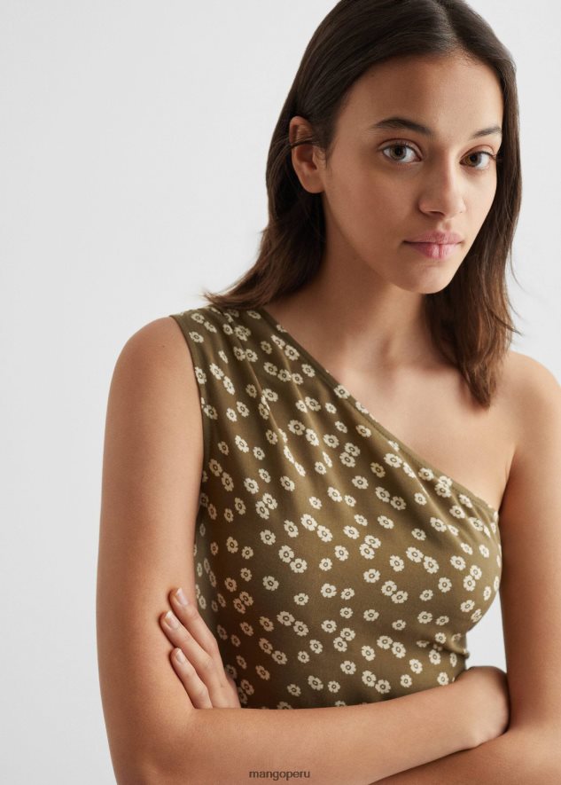 vestido asimétrico con volantes verde pastel Mango chicas ropa TJF0T5027