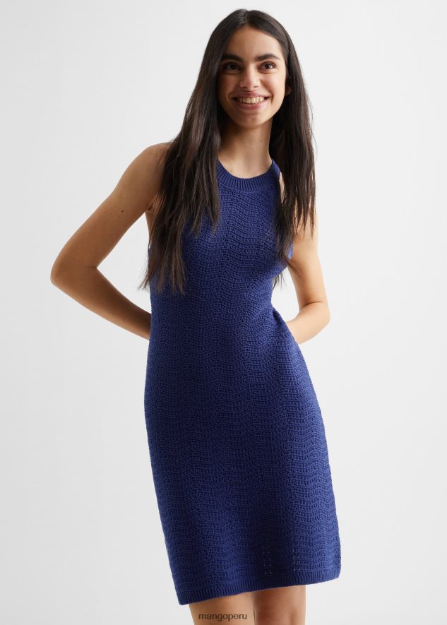 vestido calado halter azul Mango chicas ropa TJF0T5009
