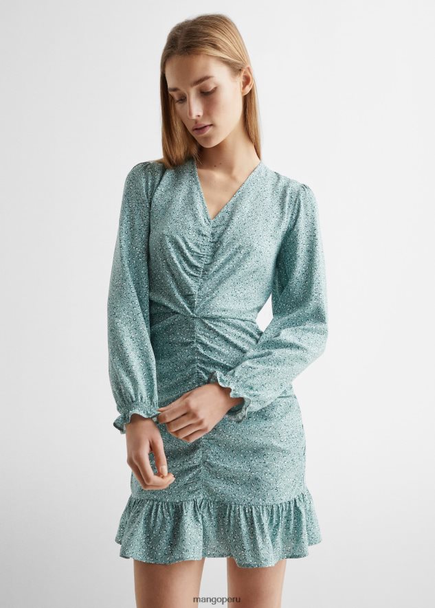 vestido con estampado animal verde pastel Mango chicas ropa TJF0T5028