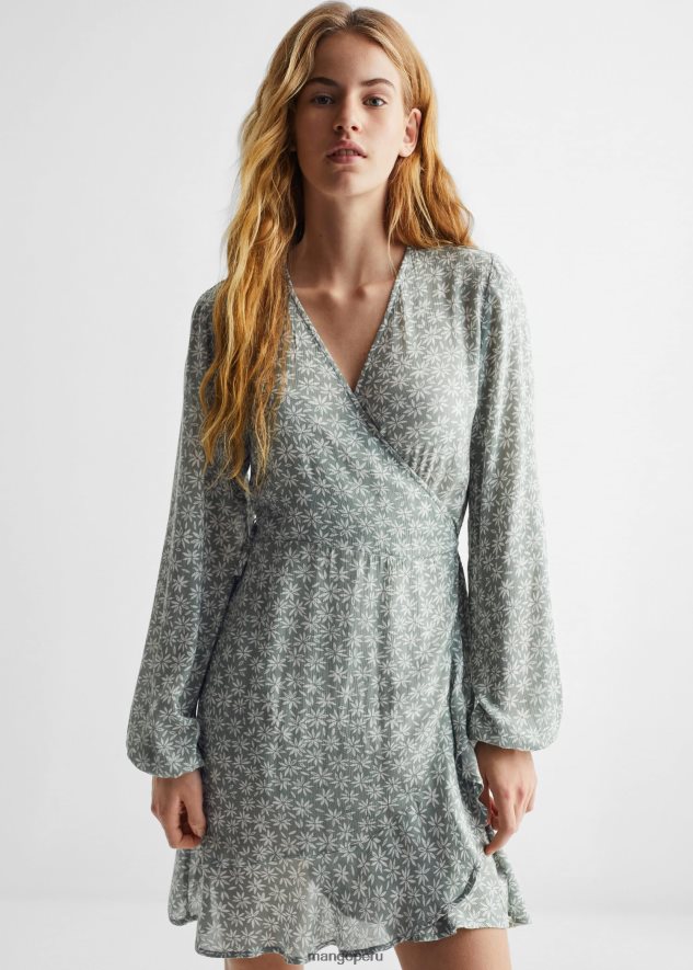 vestido con estampado de flores verde pastel Mango chicas ropa TJF0T5016