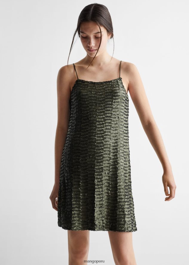 vestido corto de lentejuelas verde pastel Mango chicas ropa TJF0T5013