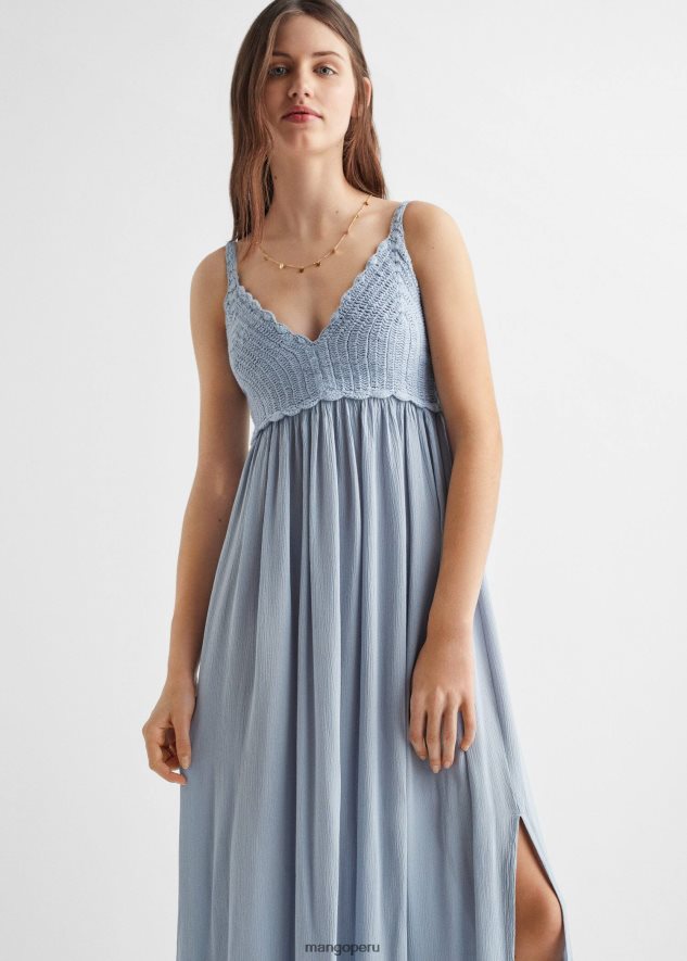 vestido de crochet azul Mango chicas ropa TJF0T5003
