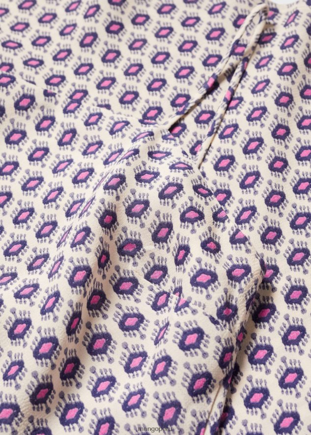 vestido largo estampado beige Mango chicas ropa TJF0T4997