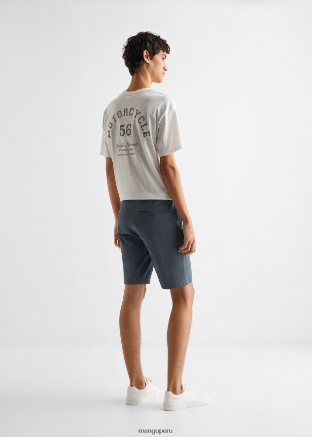 bermudas de algodón azul petróleo Mango Niños ropa TJF0T5643