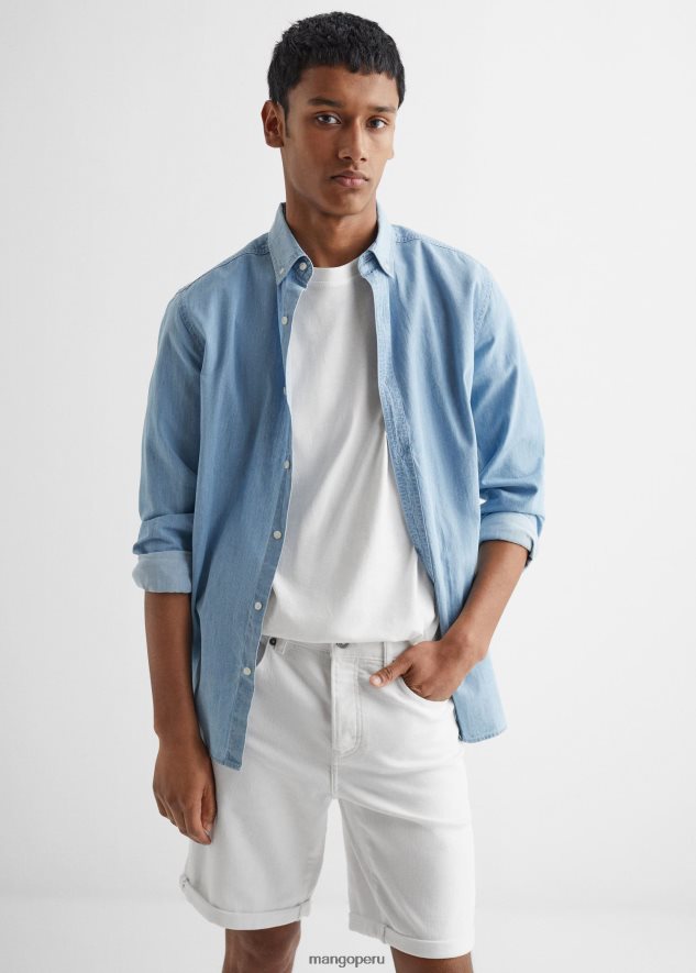 pantalones cortos de mezclilla de algodón blanco Mango Niños ropa TJF0T5653