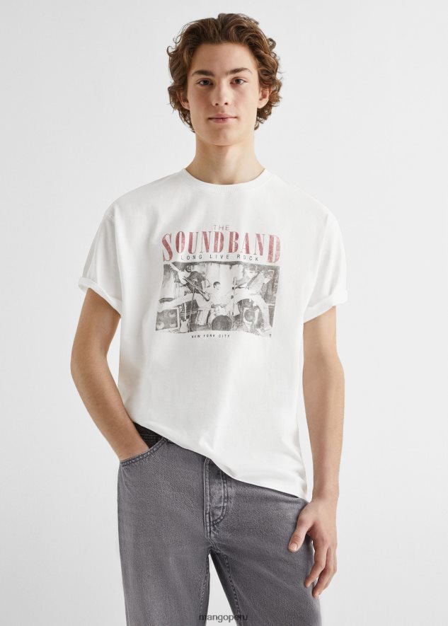 camiseta estampada en mezcla de algodón 1 blanquecino Mango Niños ropa TJF0T5587