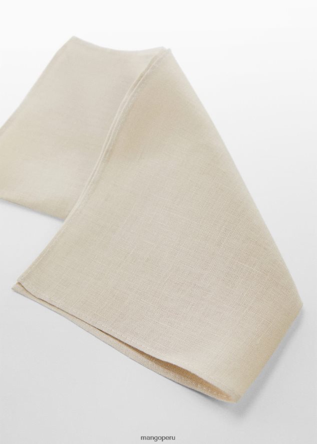 pañuelo de bolsillo de lino beige Mango hombres accesorios TJF0T4977