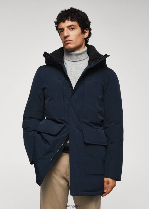 parka acolchada con capucha Armada Mango hombres ropa TJF0T4646