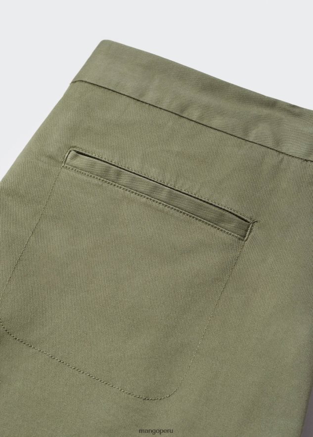 pantalones cortos de algodón con cordón caqui Mango hombres ropa TJF0T4152