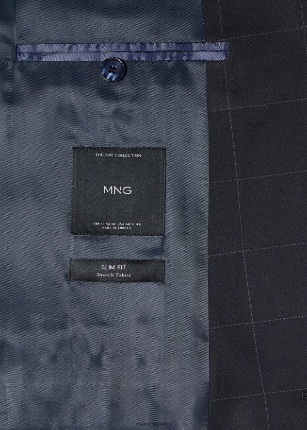 blazer de traje de corte slim azul marino oscuro Mango hombres ropa TJF0T4228