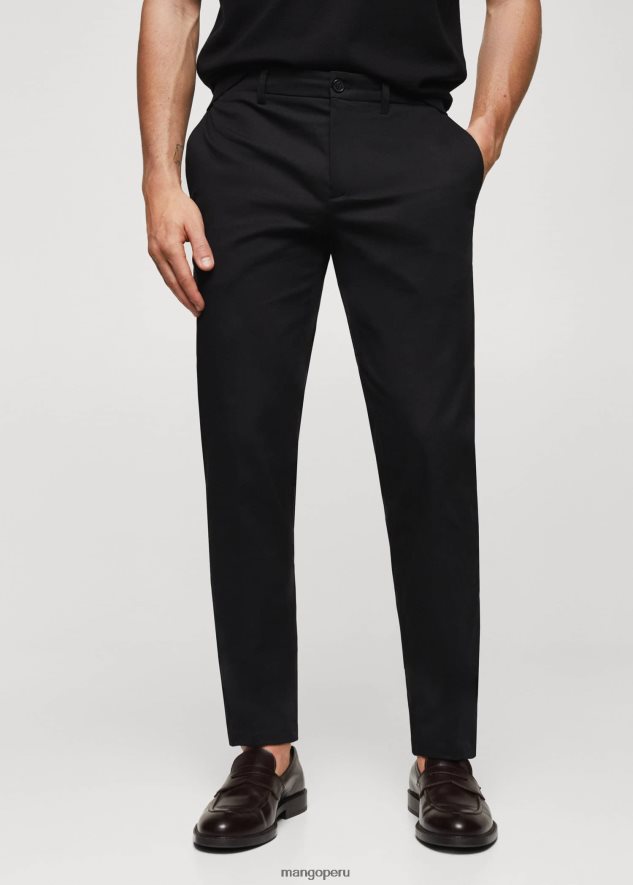 pantalones chinos slim fit negro Mango hombres ropa TJF0T3931