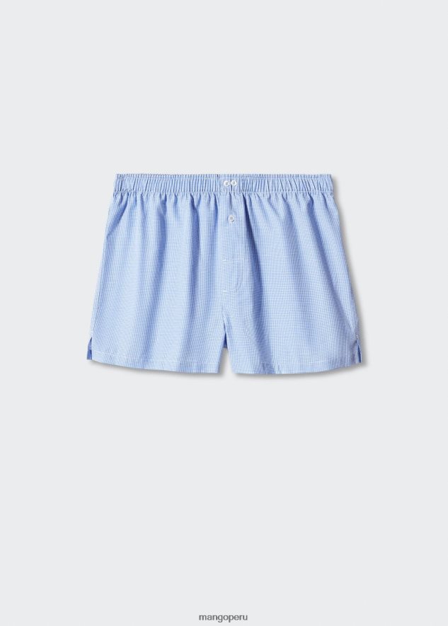 braguita de algodón cuadros vichy azul Mango hombres ropa TJF0T4724