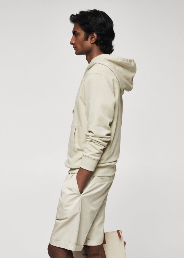 Sudadera con capucha 100% algodón texto verde pastel Mango hombres ropa TJF0T4554