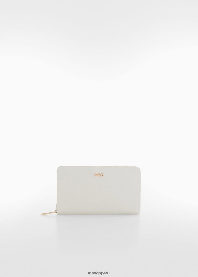 cartera texturizada con logo en relieve blanco Mango mujer accesorios TJF0T3025