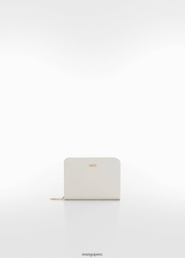 cartera texturizada con logo en relieve blanco Mango mujer accesorios TJF0T3031