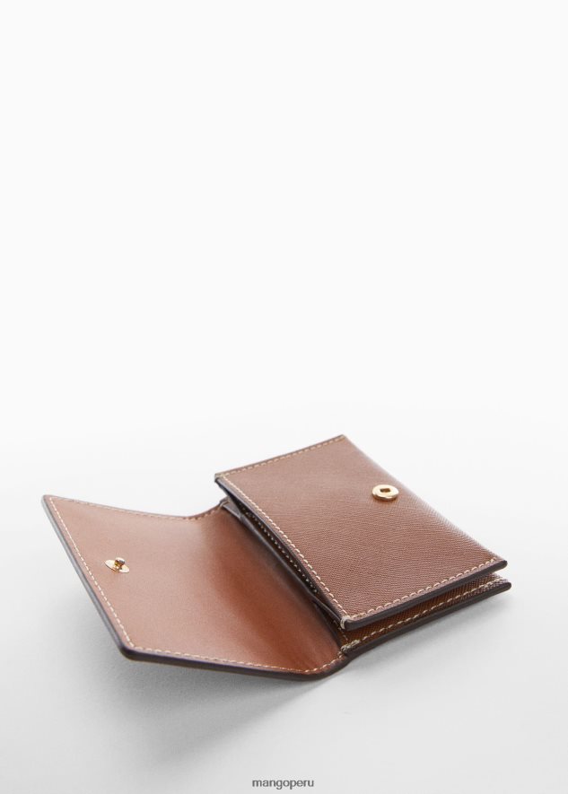 tarjetero con efecto saffiano cuero Mango mujer accesorios TJF0T3140