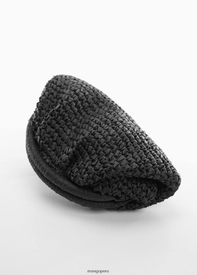 bolso de fibra natural negro Mango mujer accesorios TJF0T2623