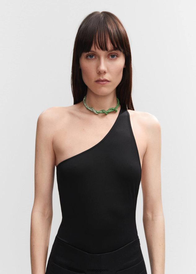 collar rígido de strass verde Mango mujer accesorios TJF0T2897