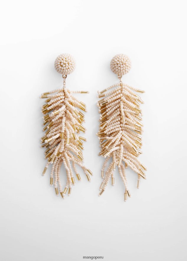 pendientes en cascada con cuentas crudo Mango mujer accesorios TJF0T2878