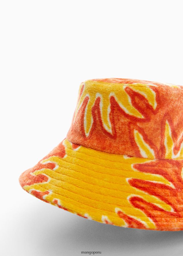 sombrero con estampado de cubo rojo Mango mujer accesorios TJF0T3305