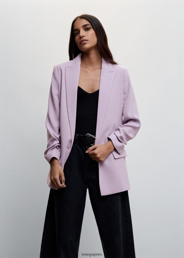 blazer de traje fluido violeta claro/pastel Mango mujer ropa TJF0T938