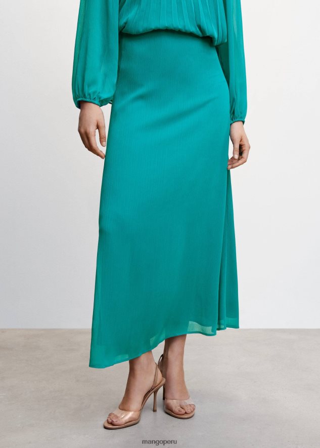 falda larga fluida turquesa Mango mujer ropa TJF0T2054