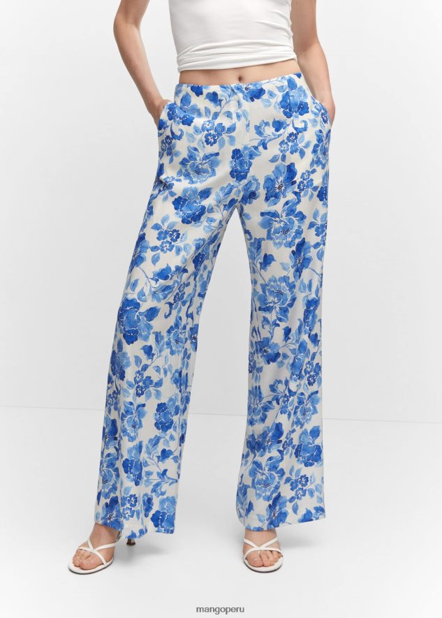 pantalones palazzo florales azul Mango mujer ropa TJF0T1621