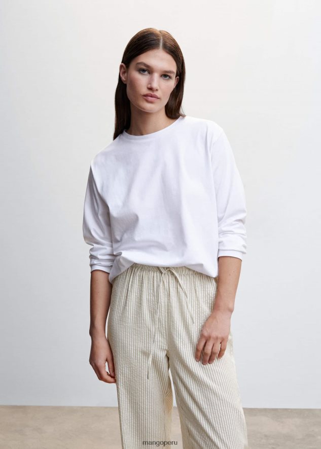 pack de pijama de algodon beige Mango mujer ropa TJF0T2305