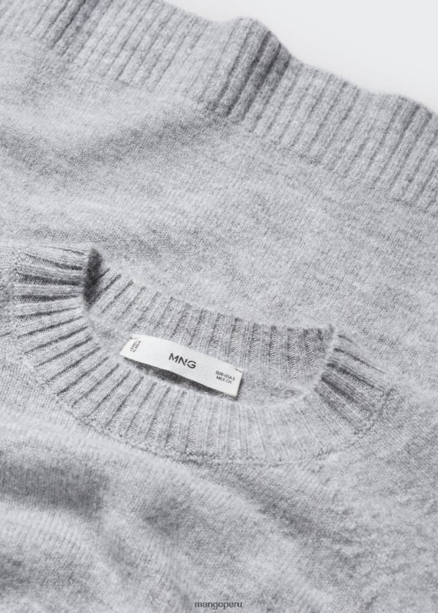 suéter de punto oversize gris jaspeado claro Mango mujer ropa TJF0T1186