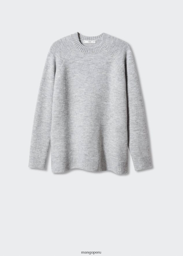suéter de punto oversize gris jaspeado claro Mango mujer ropa TJF0T1186