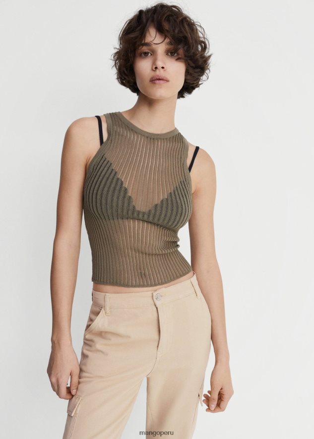 vaqueros cargo con bolsillo crudo Mango mujer ropa TJF0T1646