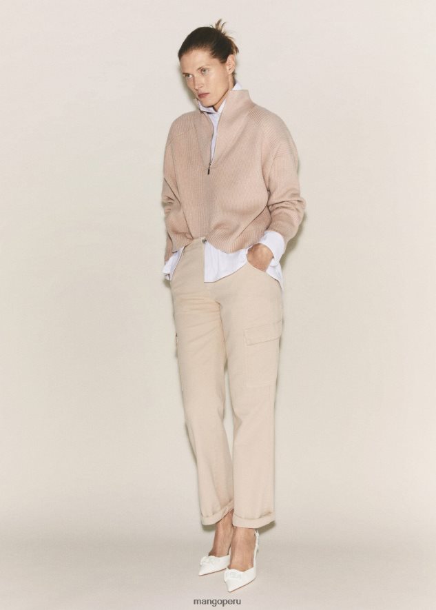 vaqueros cargo con bolsillo crudo Mango mujer ropa TJF0T1646