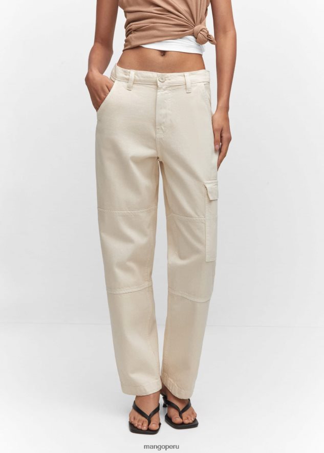 vaqueros cargo con bolsillo crudo Mango mujer ropa TJF0T1723