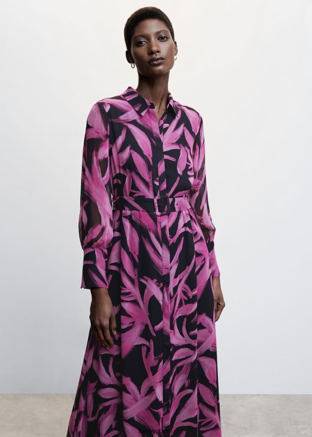 vestido de gasa estampado negro Mango mujer ropa TJF0T259