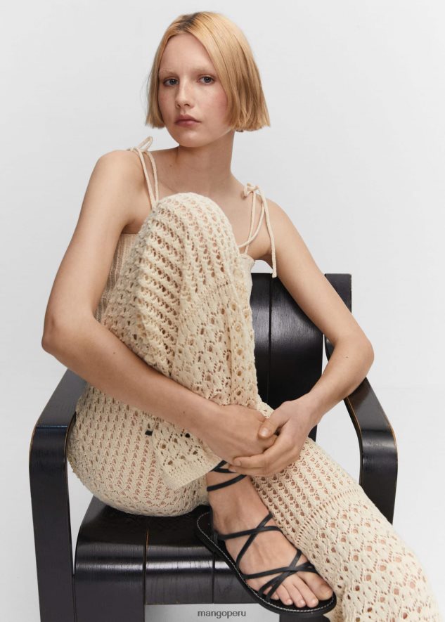 sandalias tiras de cuero negro Mango mujer calzado TJF0T2427