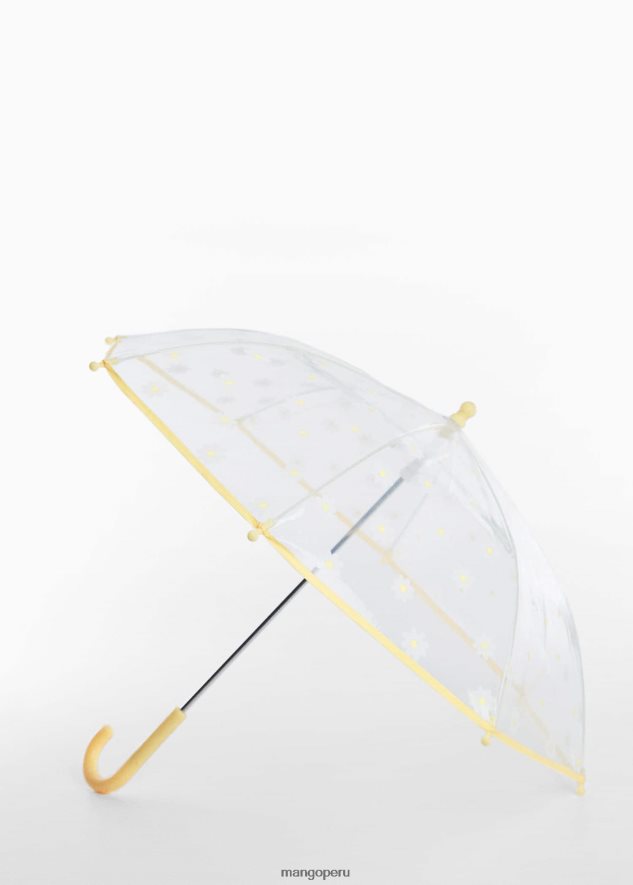 paraguas estampado transparente amarillo Mango chicas accesorios TJF0T6911