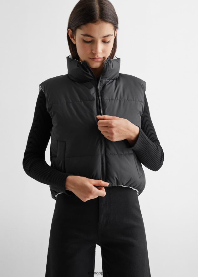 chaleco acolchado reversible negro Mango chicas ropa TJF0T6413