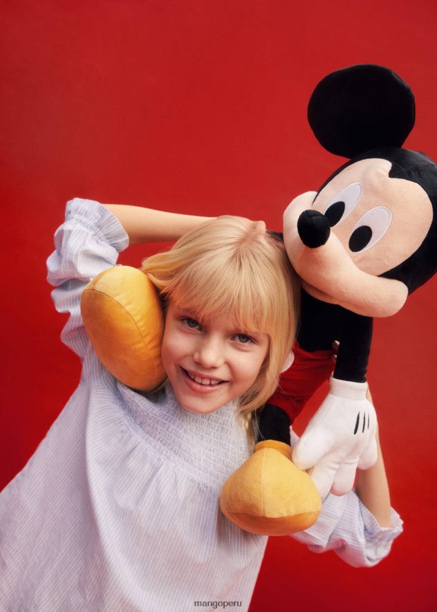 blusa de algodón con detalles fruncidos cielo azul Mango chicas ropa TJF0T6158