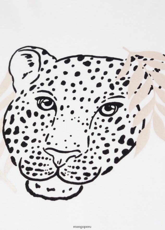 camiseta estampada en mezcla de algodón 2 blanquecino Mango chicas ropa TJF0T5989