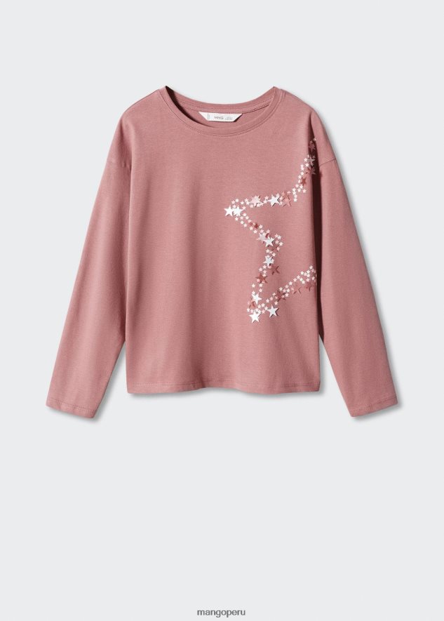 camiseta estampada en mezcla de algodón 2 rosa Mango chicas ropa TJF0T5925